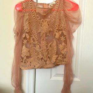 Sheer Embroidered Top